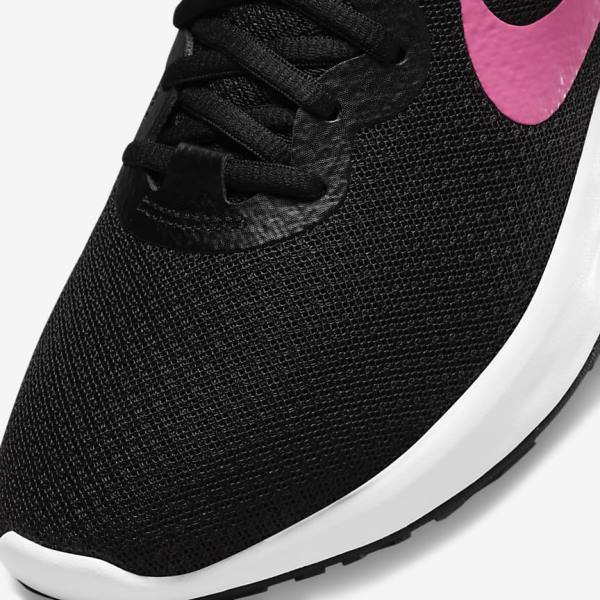 Women's Nike Revolution 6 Next Nature Road Running Shoes Black / Grey / Pink | NK623XBM