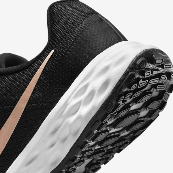 Women's Nike Revolution 6 Next Nature Road Running Shoes Black / White / Metal Copper | NK679JBS