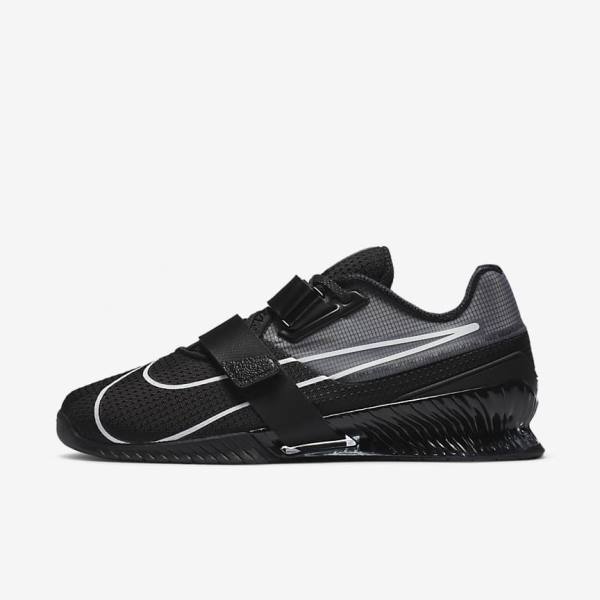 Women\'s Nike Romaleos 4 Training Shoes Black / White | NK439HNF