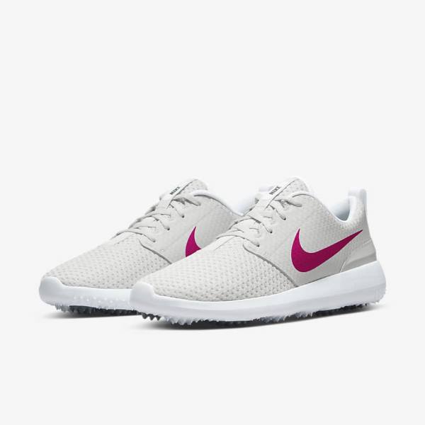 Women's Nike Roshe G Golf Shoes White / Black / Pink | NK891KFN