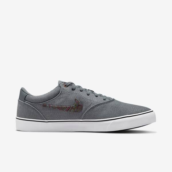 Women's Nike SB Chron 2 Canvas Premium Skate Shoes Grey / White | NK451JLP