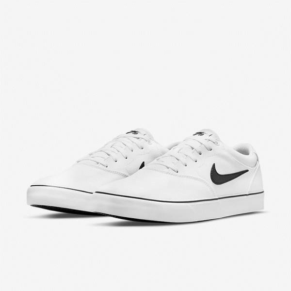 Women's Nike SB Chron 2 Canvas Skate Shoes White / Black | NK572KNY