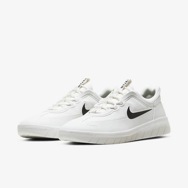 Women's Nike SB Nyjah Free 2 Skate Shoes White / Black | NK671DBK