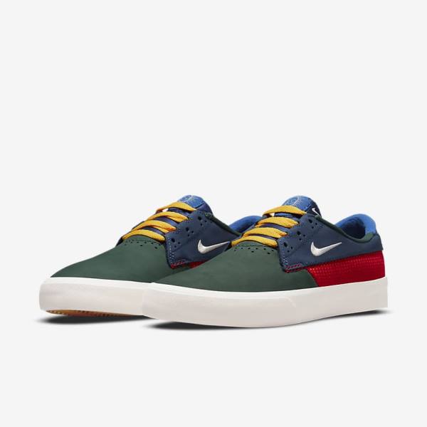 Women's Nike SB Shane Skate Shoes Green / Red / Navy | NK065ENM