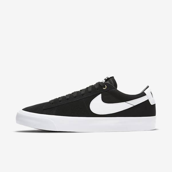 Women\'s Nike SB Zoom Blazer Low Pro GT Skate Shoes Black / Light Brown / White | NK637IAM