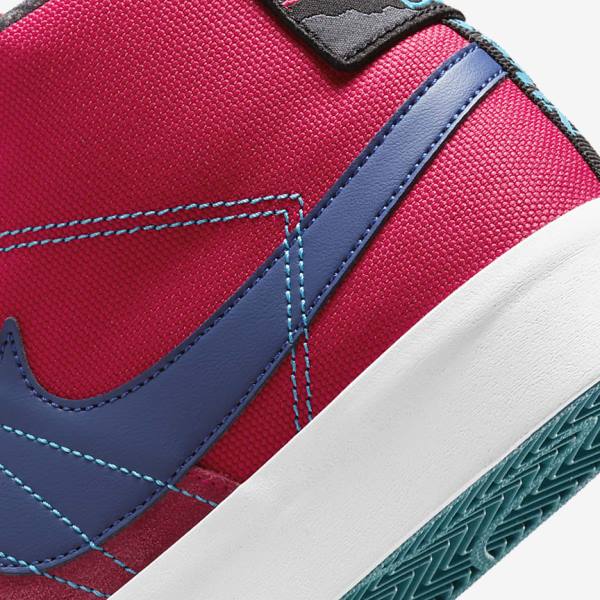 Women's Nike SB Zoom Blazer Mid Premium Sneakers Pink / Blue / Royal Blue | NK043CGS