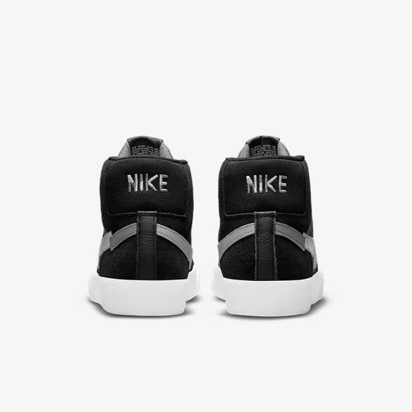 Women's Nike SB Zoom Blazer Mid Premium Skate Shoes Black / Grey / White | NK604KEG