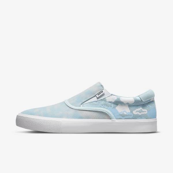 Women\'s Nike SB Zoom Verona Slip x Rayssa Leal Skate Shoes Blue / White / Blue | NK789LPH