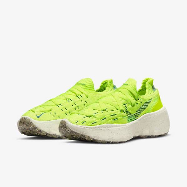 Women's Nike Space Hippie 04 Sneakers Light Lemon / Green / Turquoise | NK123RVQ