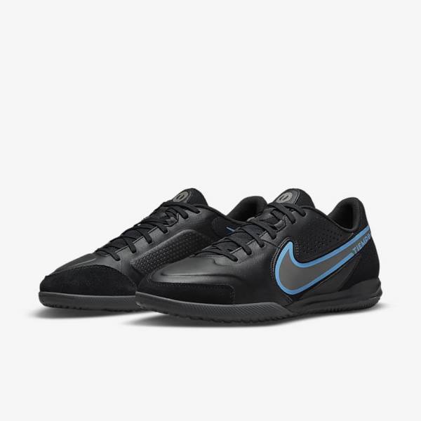 Women's Nike Tiempo Legend 9 Academy IC Indoor-Court Football Shoes Black / Grey | NK417QGU