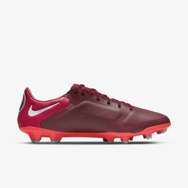 Women's Nike Tiempo Legend 9 Pro FG Firm-Ground Football Shoes Red / White | NK630GLY