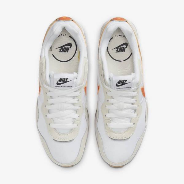 Women's Nike Venture Runner Sneakers White / Black / Orange | NK468INJ