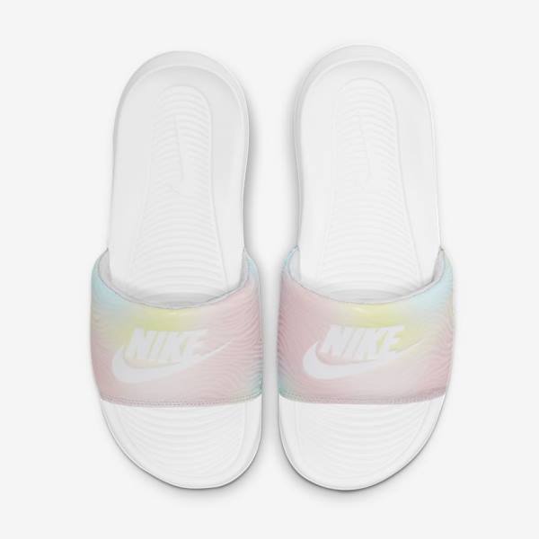 Women's Nike Victori One Print Slides Purple / White | NK071TVC