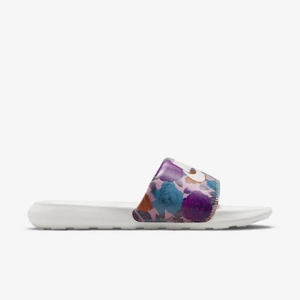 Women's Nike Victori One Print Slides Rose / Pink / Yellow | NK392IMB