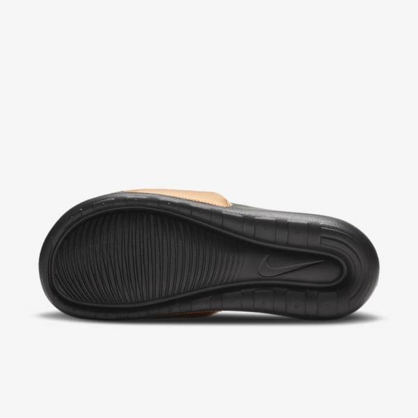 Women's Nike Victori One Slides Black / Metal Copper / Black | NK467ZTB