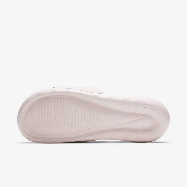 Women's Nike Victori One Slides Rose / Rose / Metal Silver | NK547BGS