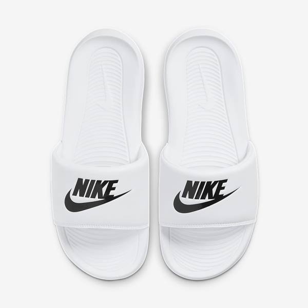 Women's Nike Victori One Slides White / Black | NK185QHI