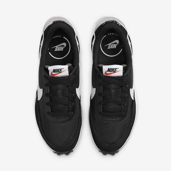 Women's Nike Waffle Debut Sneakers Black / Orange / White | NK038KUE