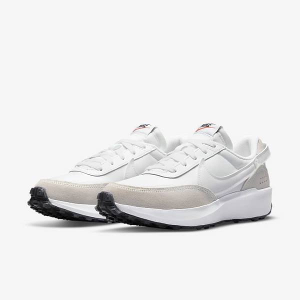 Women's Nike Waffle Debut Sneakers White / Black / Orange | NK840NIM