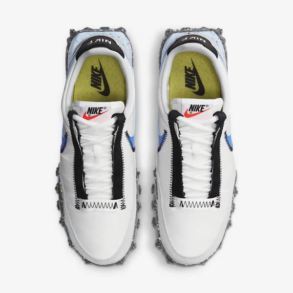 Women's Nike Waffle Racer Crater Sneakers White / Black / Blue | NK306MEO