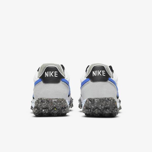 Women's Nike Waffle Racer Crater Sneakers White / Black / Blue | NK306MEO