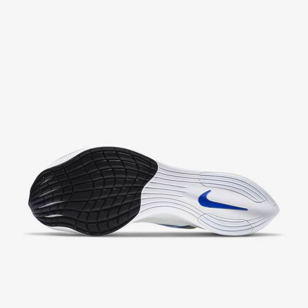 Women's Nike ZoomX Vaporfly NEXT% Road Racing Running Shoes White / Black / Blue | NK271YDU