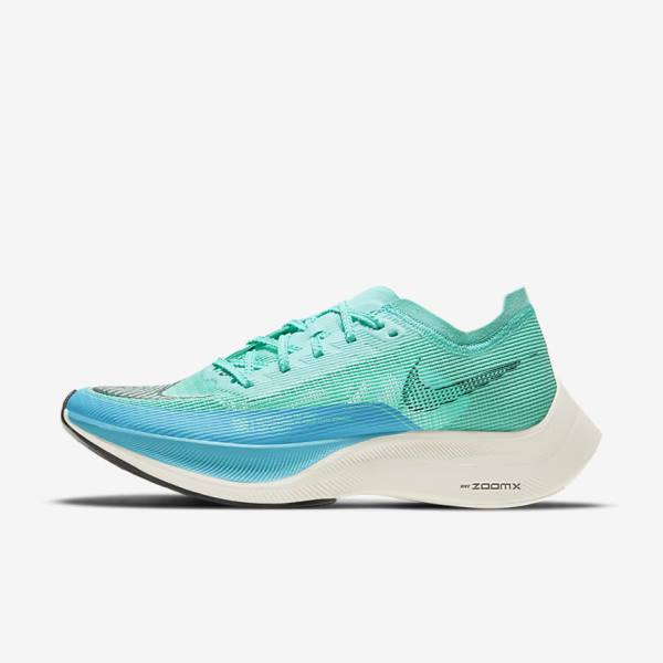 Women\'s Nike ZoomX Vaporfly Next% 2 Road Racing Running Shoes White / Metal Silver / Black | NK172BRN