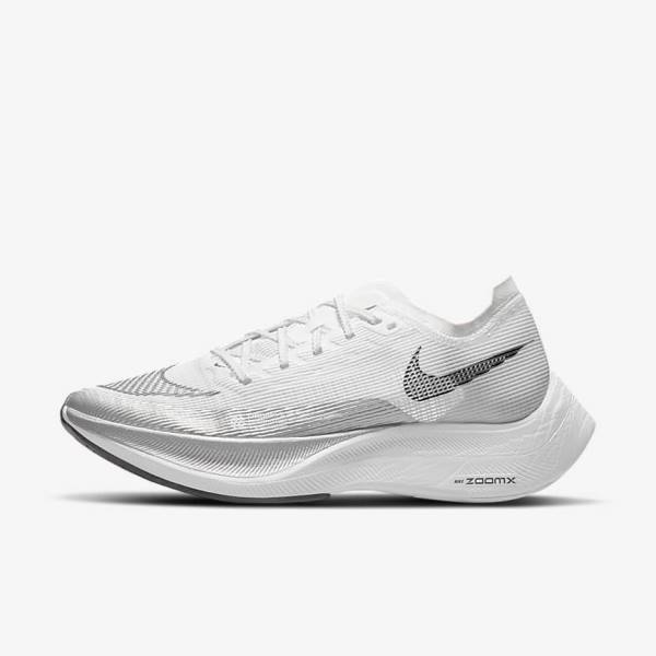 Women\'s Nike ZoomX Vaporfly Next% 2 Road Racing Running Shoes White / Yellow / Blue | NK541HJM