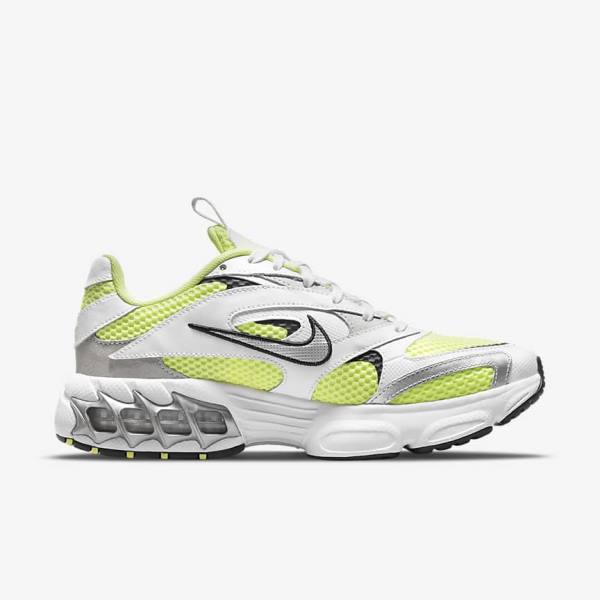 Women's Nike Zoom Air Fire Sneakers White / Light Lemon / Black / Metal Silver | NK964ZRY