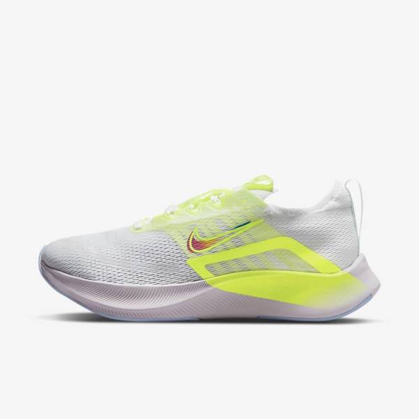 Women\'s Nike Zoom Fly 4 Premium Road Running Shoes Black / Dark Grey / White | NK673ZUK