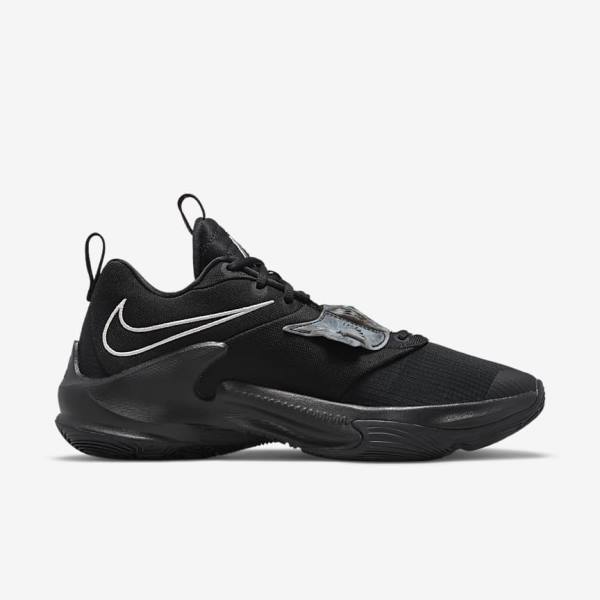 Women's Nike Zoom Freak 3 Basketball Shoes Black / Grey / Pink / Metal Silver | NK647MGO