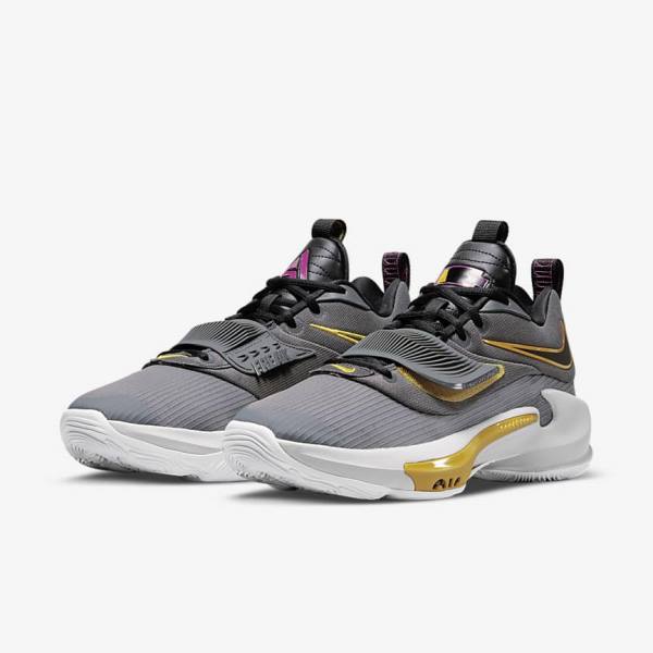 Women's Nike Zoom Freak 3 Basketball Shoes Grey / Black | NK983JIM