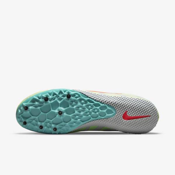 Women's Nike Zoom Rival S 9 Athletics Sprinting Spikes Running Shoes Turquoise / Orange | NK261VRA