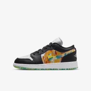 Kids' Nike Air Jordan 1 Low SE Older Jordan Shoes Black / Orange / White | NK270HYR