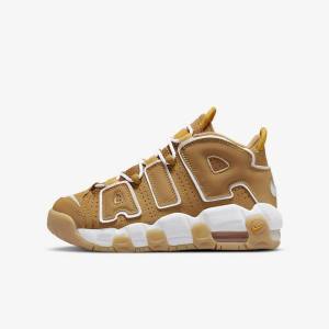 Kids' Nike Air More Uptempo Older Sneakers Brown / Light Brown / White | NK745UWP