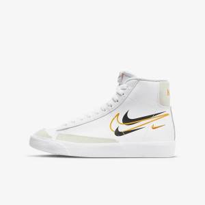 Kids' Nike Blazer Mid 77 Older Basketball Shoes White / Black / White | NK193XUY