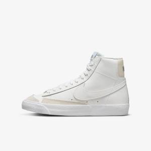 Kids' Nike Blazer Mid 77 Older Basketball Shoes White / Light Brown / White | NK458ONG