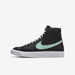 Kids' Nike Blazer Mid 77 Older Sneakers Black / White / Mint | NK097VLD