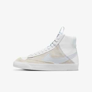 Kids' Nike Blazer Mid 77 SE Dance Older Sneakers White / Blue Grey | NK496LTX