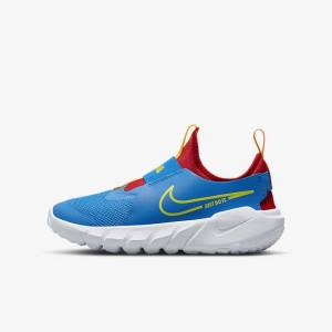 Kids' Nike Flex Runner 2 Older Road Running Shoes Blue / Red / Gold / Green | NK763LPE