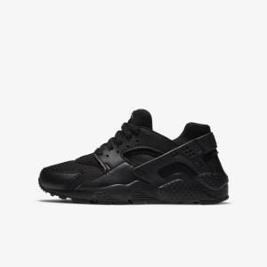 Kids' Nike Huarache Run Older Sneakers Black | NK684ORS