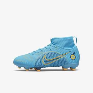 Kids' Nike Jr. Mercurial Superfly 8 Academy MG Older Multi-Ground Football Shoes Blue / Orange | NK621OKX