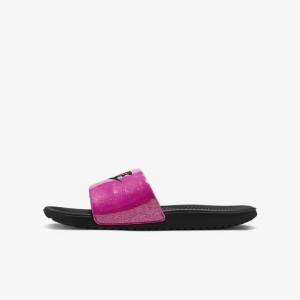 Kids' Nike Kawa SE Older Slides Black | NK398VTJ