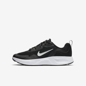 Kids' Nike WearAllDay Older Sneakers Black / White | NK386DVQ