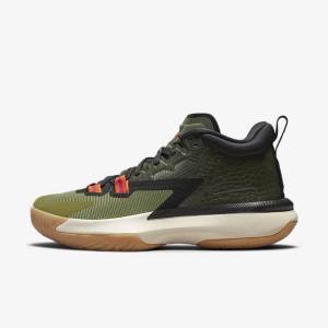 Kids' Nike Zion 1 Older Jordan Shoes Dark Grey Green / Black | NK491LOS