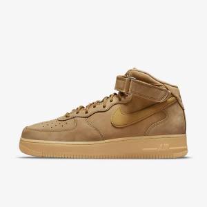 Men's Nike Air Force 1 Mid 07 Sneakers Light Brown / Black | NK943DSH