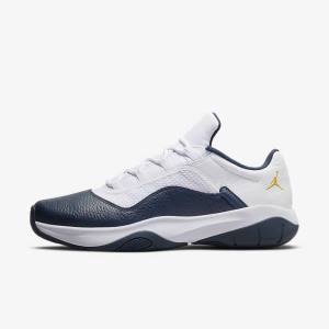 Men's Nike Air Jordan 11 CMFT Low Jordan Shoes White / Navy | NK352DMC