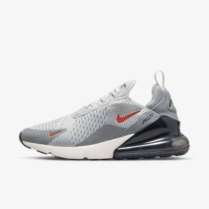 Men's Nike Air Max 270 Sneakers Grey / Orange | NK387RBK