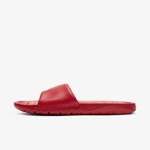 Men's Nike Jordan Break Slides Red / Metal Silver | NK251OUC