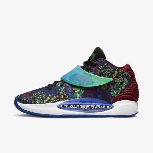 Men's Nike KD14 NRG Basketball Shoes Blue / Royal Blue / Light Green | NK629IKY